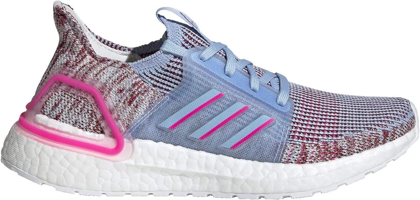 Детские беговые кроссовки Ultraboost 19 adidas, Glow Blue/Shock Pink/Active Maroon — фото 2