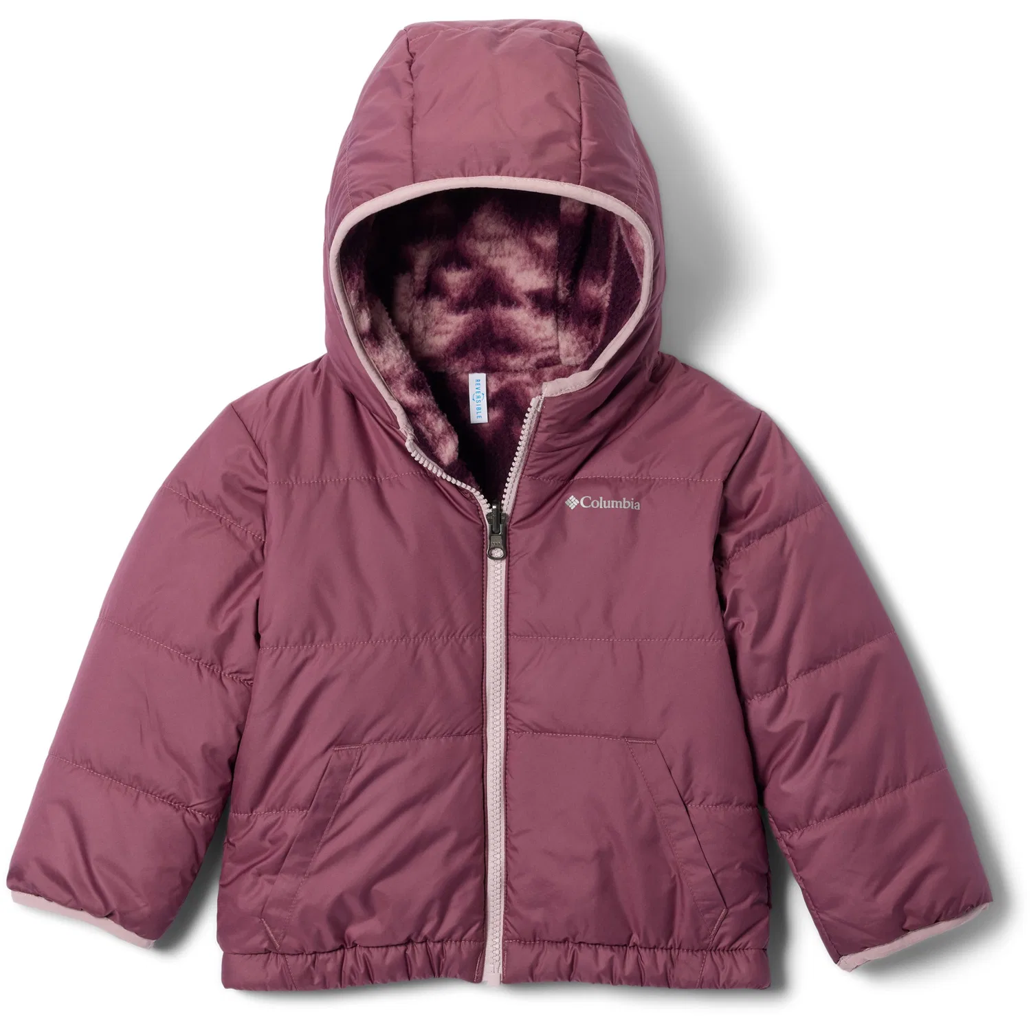 Детская утепленная куртка с капюшоном двусторонняя Double Trouble III Columbia, Antique Mauve