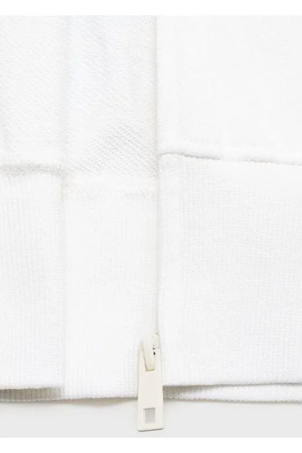 Детское худи для девочек с принтом Hooded print message sweatshirt Mango Kids, Off White — фото 3