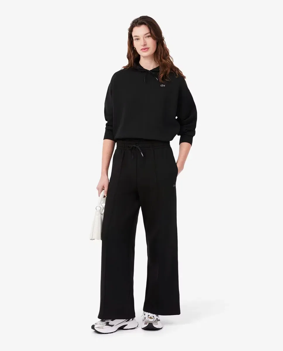 Штаны спортивные женские Lacoste Negro, широкие трикотажные — фото 2
