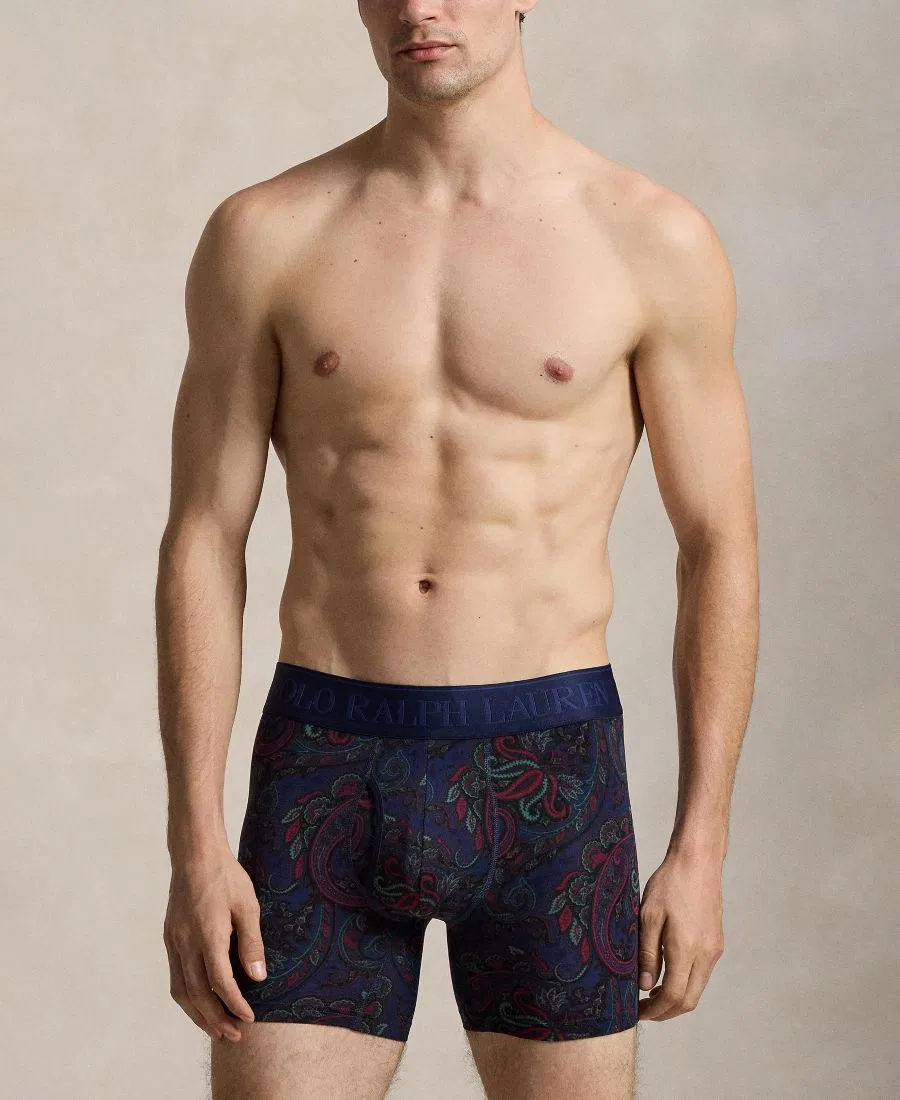 Комплект боксеров-слипов с охлаждающим эффектом Polo Ralph Lauren, Tawny Port/Dark Green/Jerry Paisley Print — фото 3