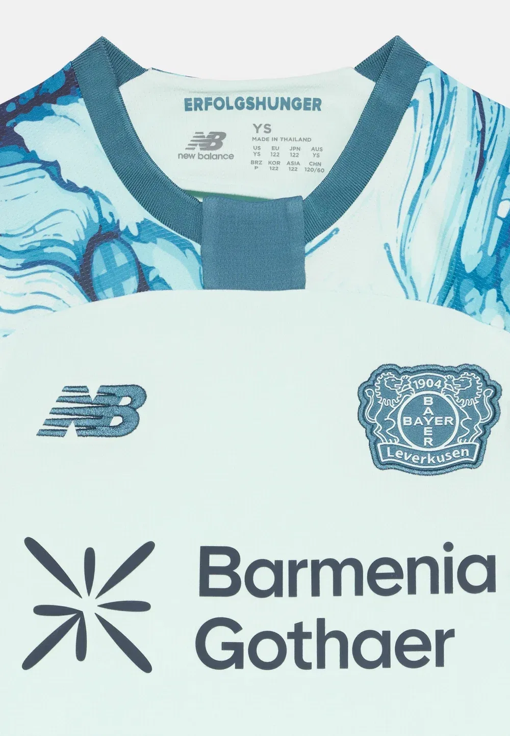 Футболка унисекс для выездной игры "Байер Леверкузен" New Balance, Blue — фото 3