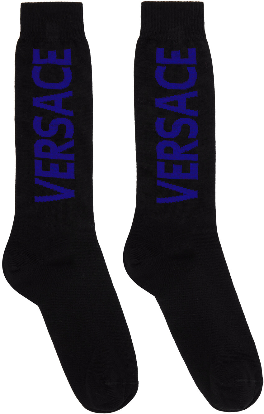 

Черные носки с логотипом Versace