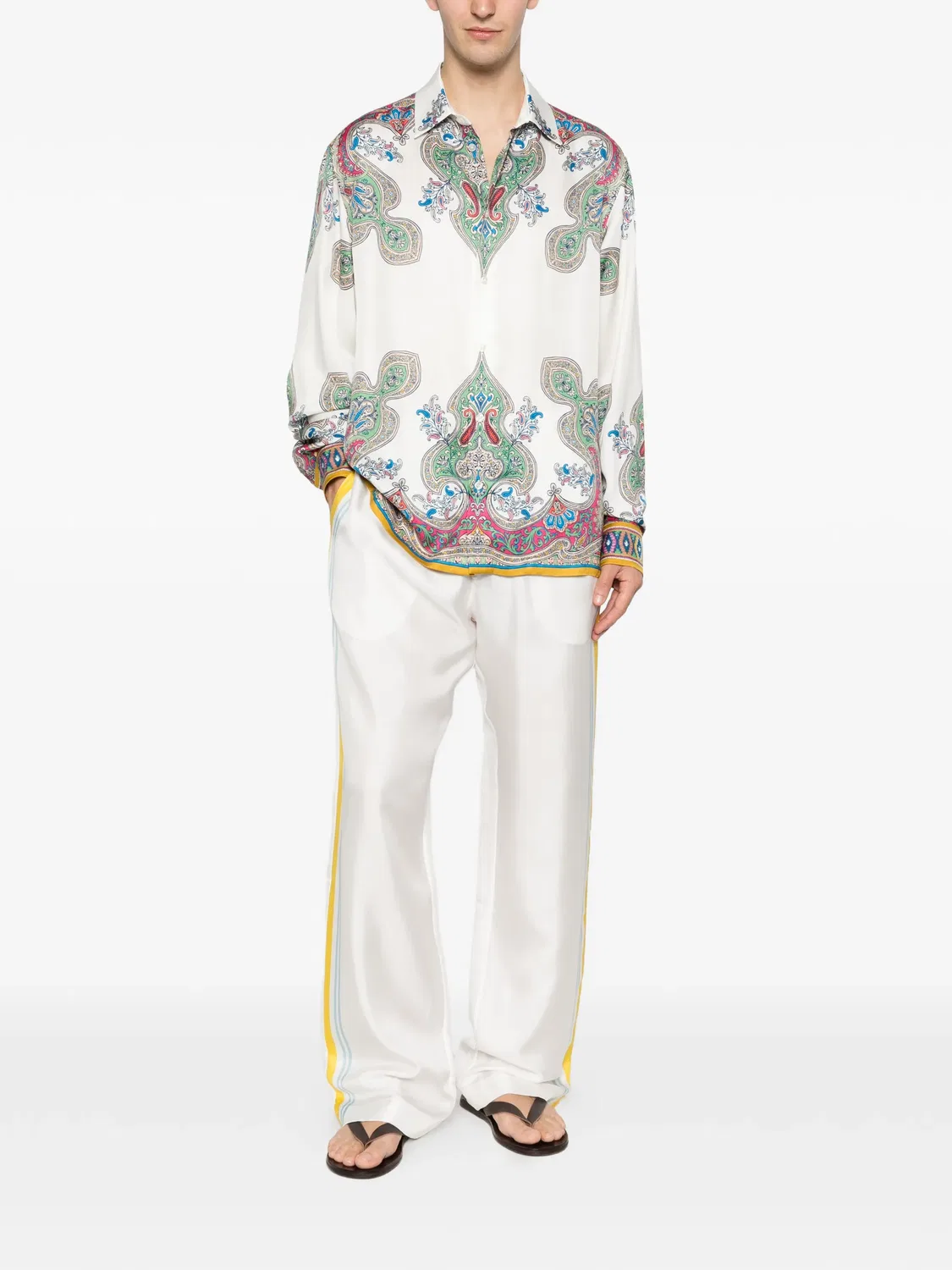 Рубашка из вискозы белая ETRO, белый — фото 3