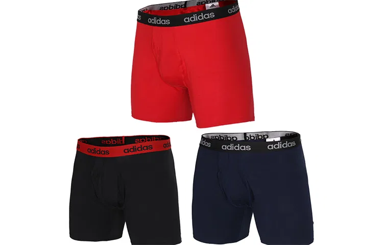 Мужские боксеры-слипы 3 шт, Adidas, Light Scarlet/Black/College Navy — фото 4