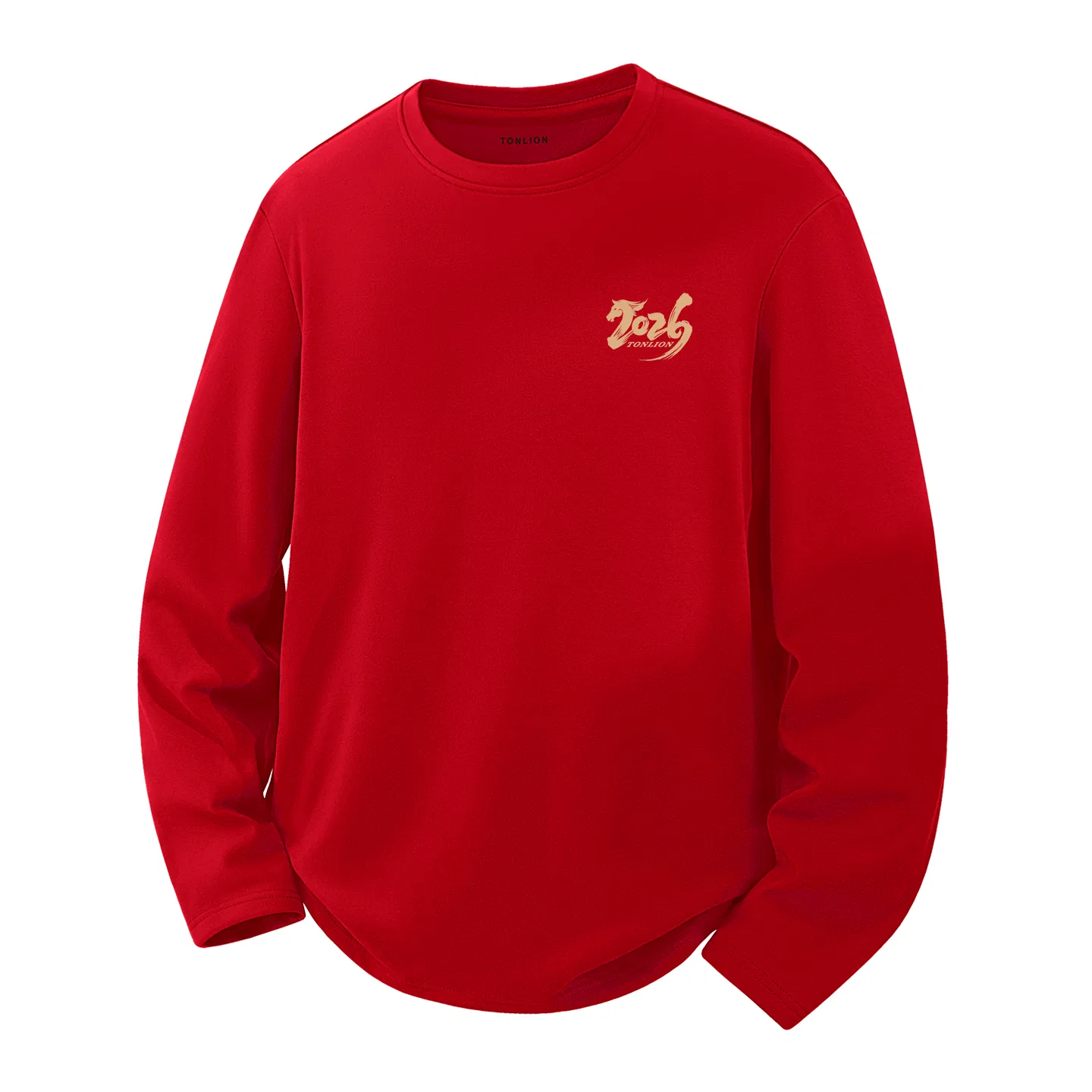 Детский лонгслив с принтом Tonlion, Color: (Lightweight and Warm)Khaki (ta calligraphy horse breastplate) — фото 3