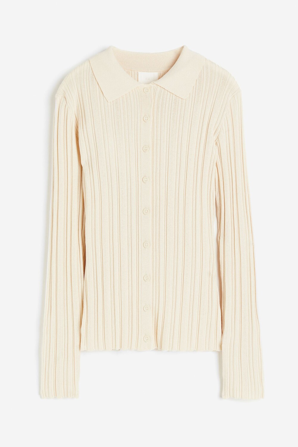 

Свитер H&M Rib-knit With Collar, кремовый, Бежевый, Свитер H&M Rib-knit With Collar, кремовый