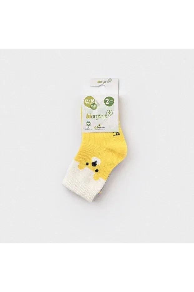 Детские носки для новорожденных хлопковые Biorganic, Yellow — фото 2