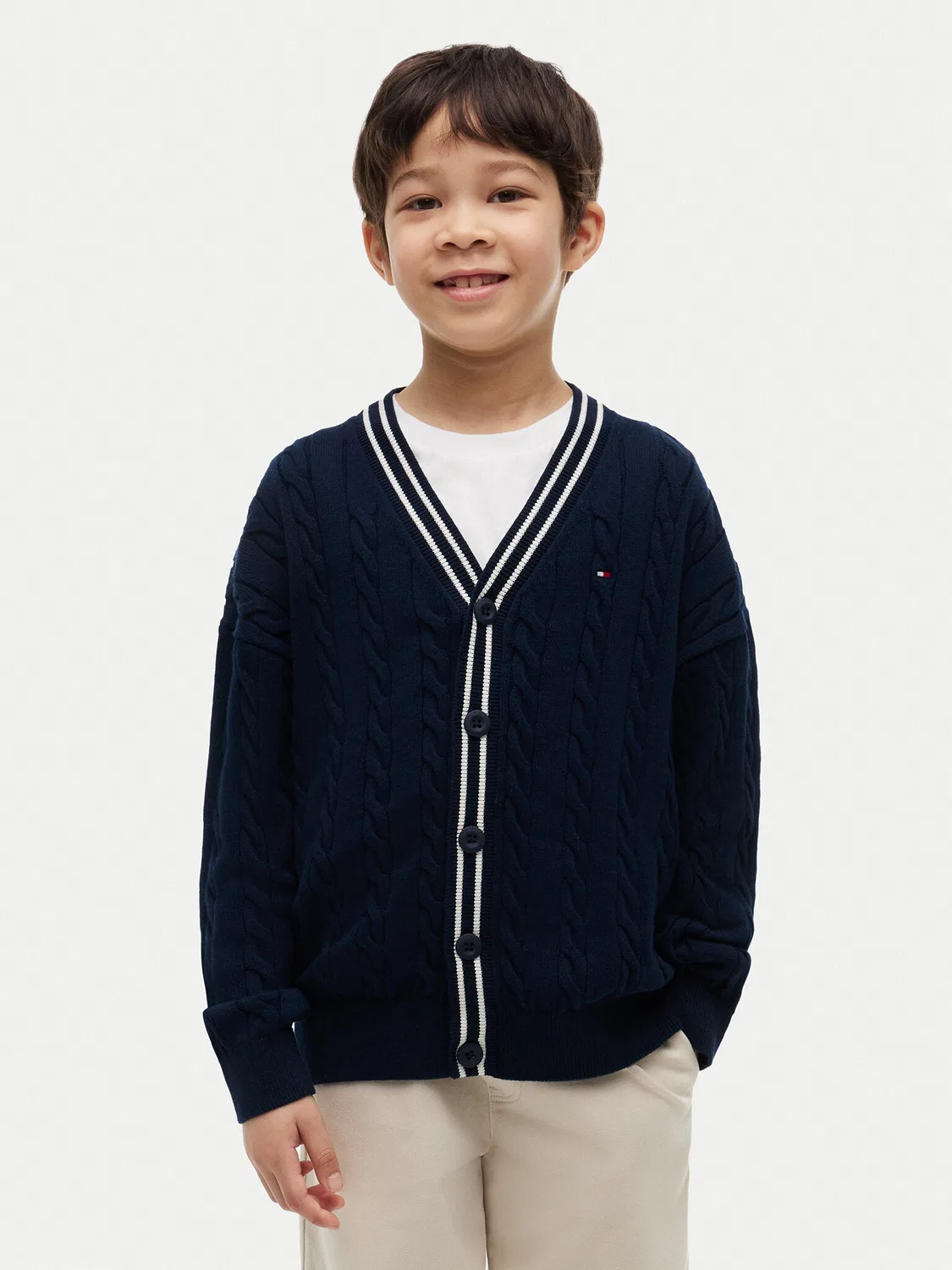 Кардиган стандартного кроя для мальчика Tommy Hilfiger, темно-синий
