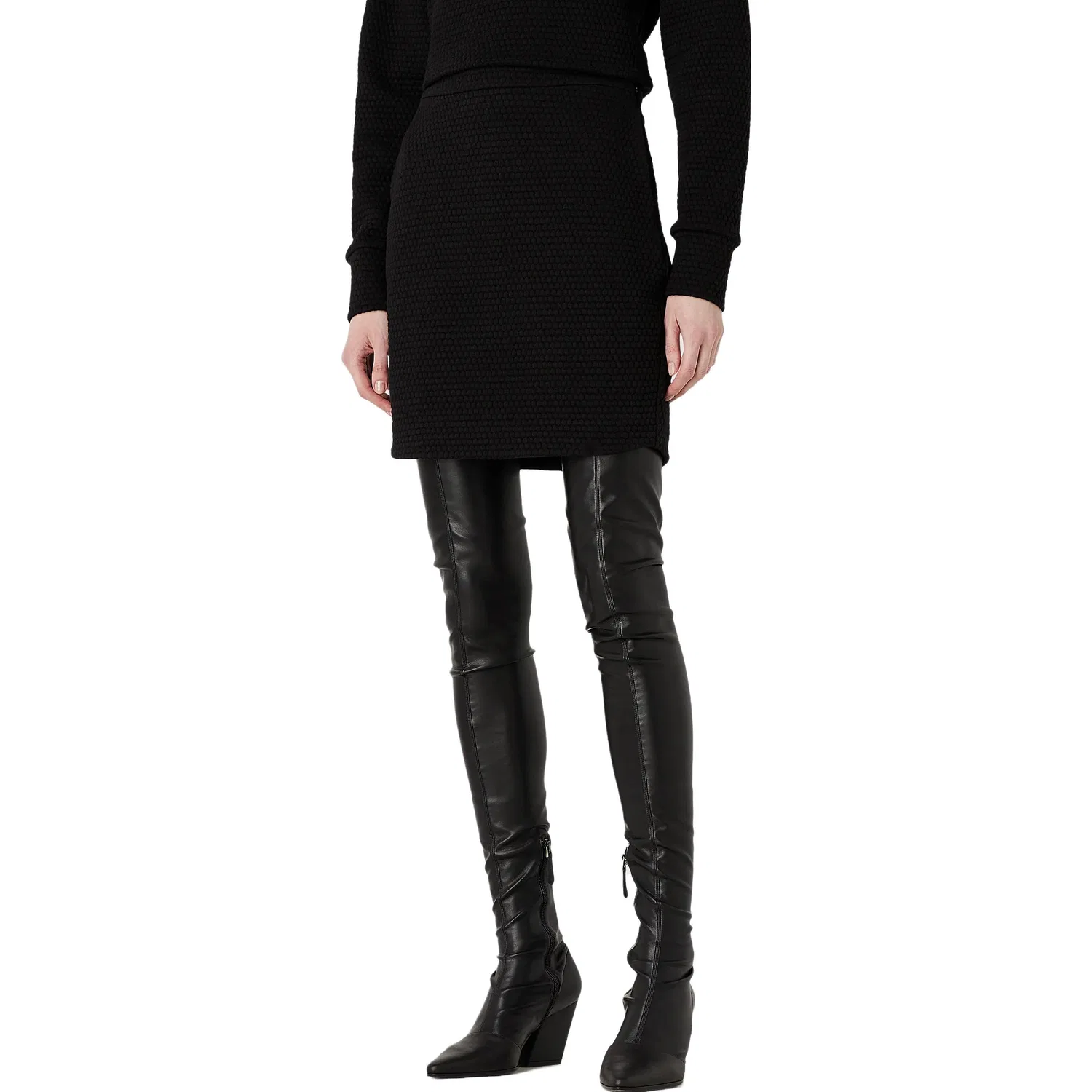 Юбка текстурированная с эластичным поясом, Emporio Armani, Black — фото 4