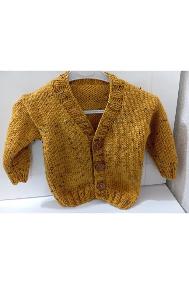 Детский кардиган для девочек вязаный Numistore, Mustard Color