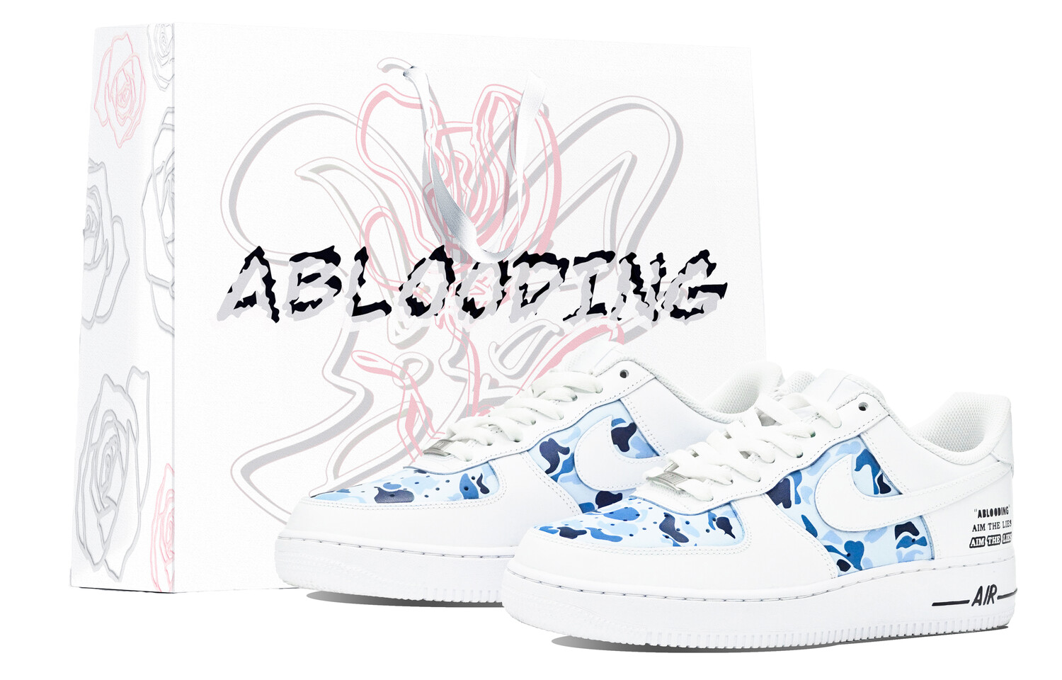 

Кроссовки Nike Air Force 1 Skateboarding Shoes Women's Low-top White/Dodge Blue, цвет Dodger Blue