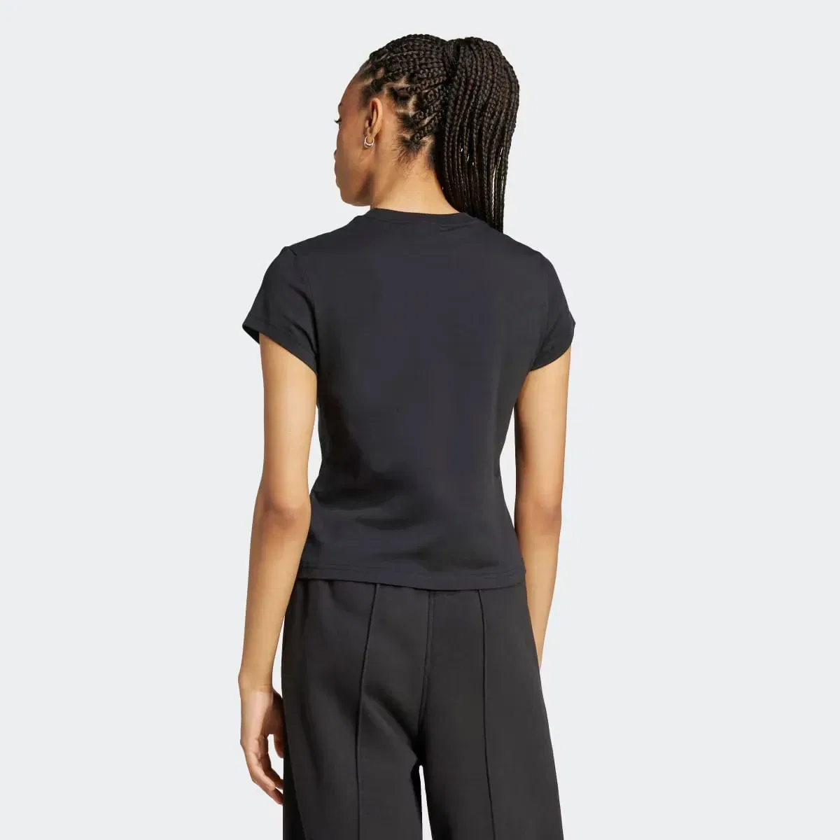 Женская футболка хлопковая Trefoil Essentials adidas, Negro — фото 2