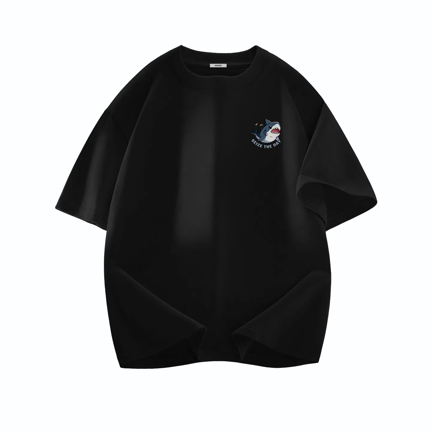 Детская футболка с принтом B Happy Shark Chest Logo MINISO, Dark Gray — фото 3