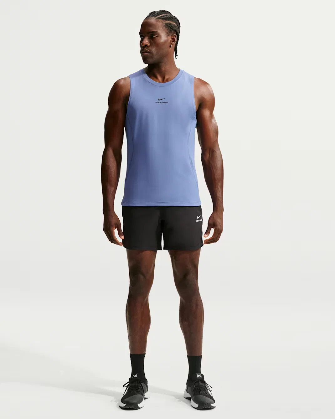 Мужская тренировочная майка Dri-FIT Nike Pro, Indigo Storm/Black — фото 4