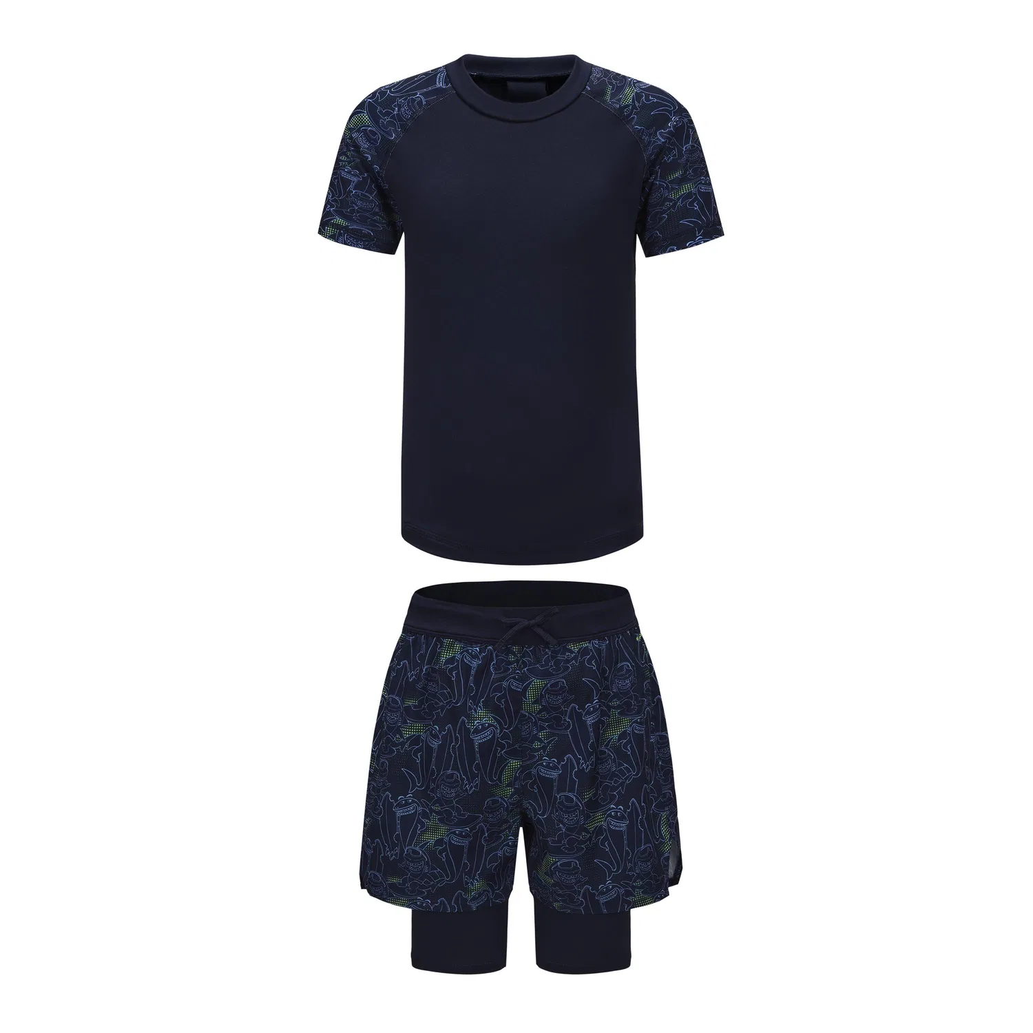 Детский комплект для плавания облегающий All Kids' DECATHLON, Gray Blue/Dark Navy Blue