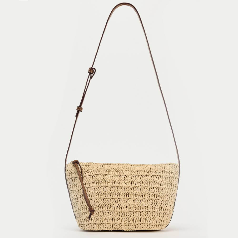 

Сумка кросс-боди Zara Braided, бежевый/темно-коричневый