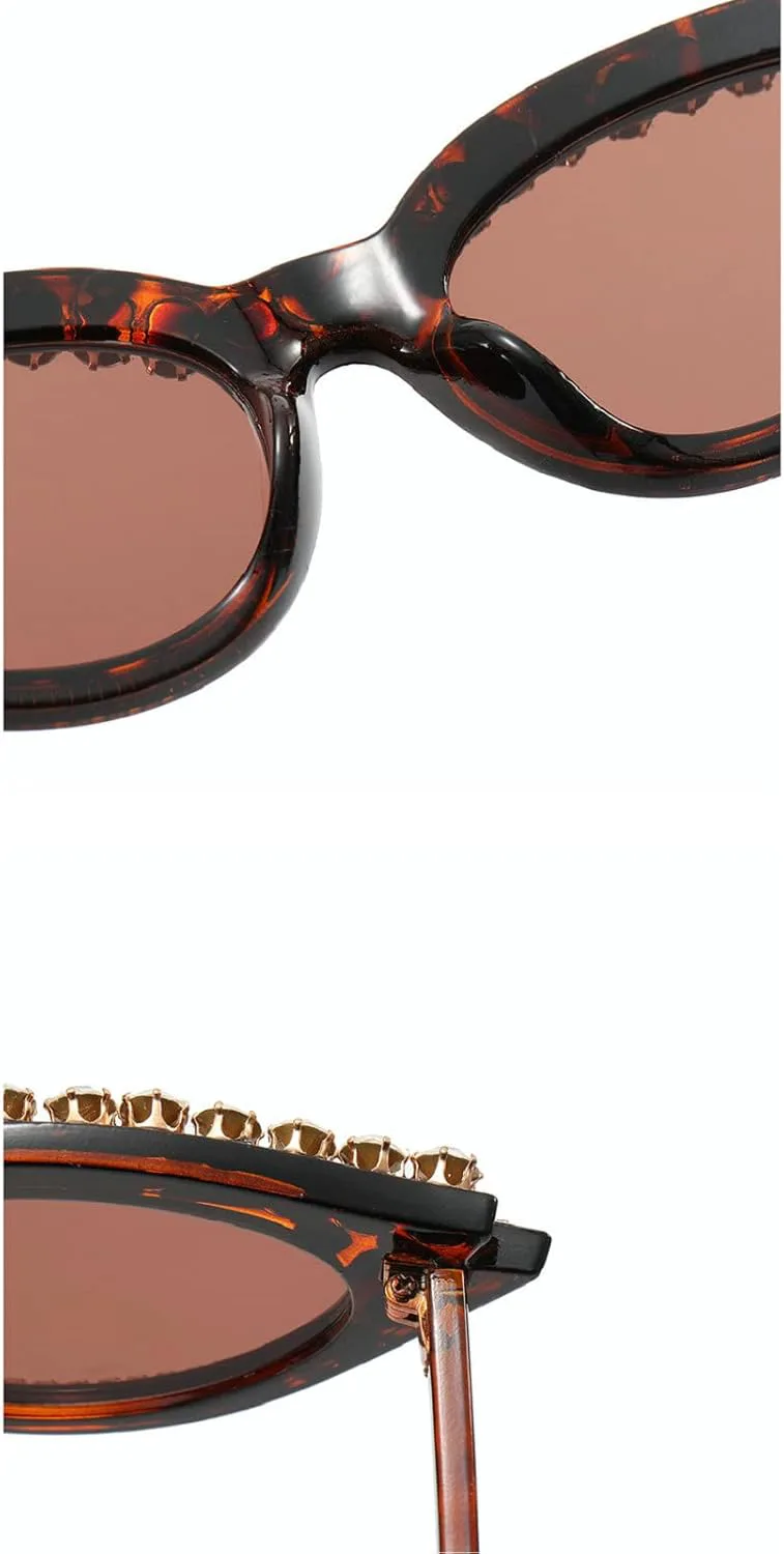 

Солнцезащитные очки «кошачий глаз» со стразами для женщин, блестящая оправа с кристаллами, защита от УФ-излучения, блестящие солнцезащитные очки mincl, Red