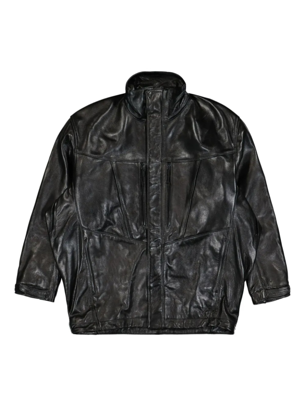 

Куртка из кожи со вставками Doublet, черный