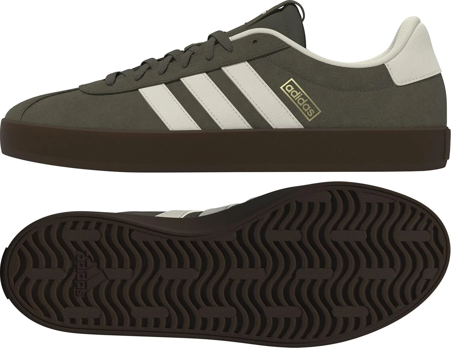Мужские кроссовки Adidas Vl Court 3.0, Olive Strata Cream White Gum5 — фото 4
