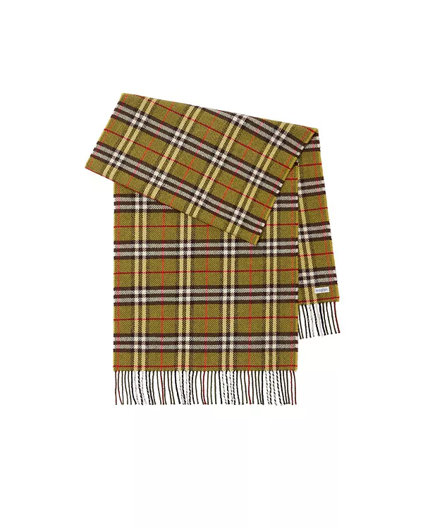 

Шахматный британский шерстяной шарф Burberry, зеленый
