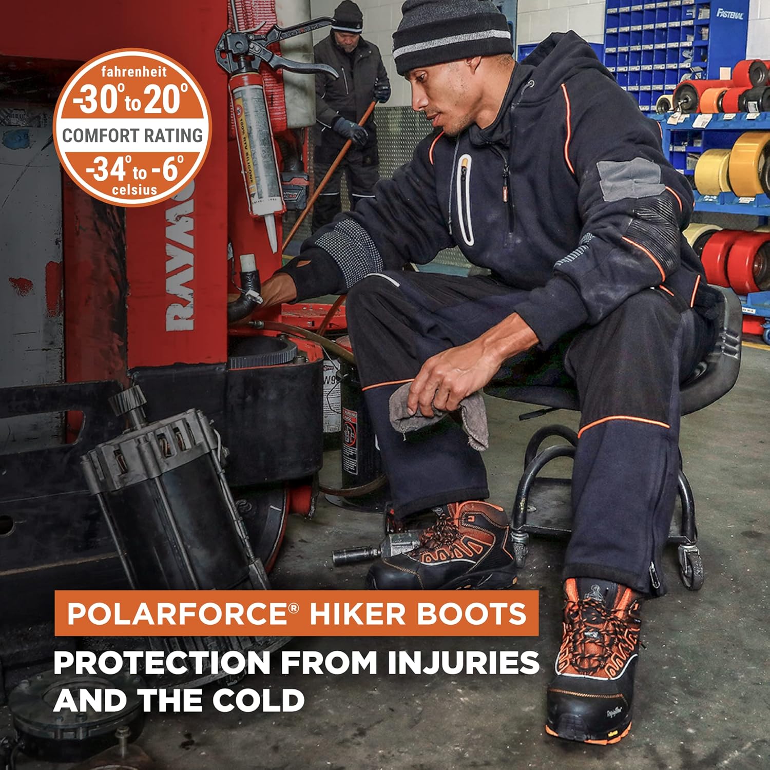 Мужские ботинки RefrigiWear PolarForce Hiker, утепленные ботинки, комфорт при -30F, черный — фото 2