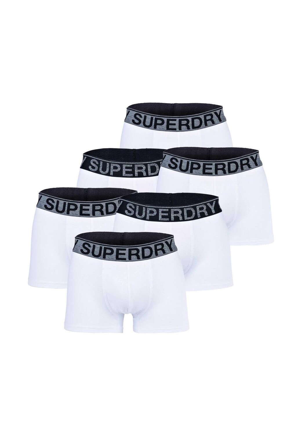 

Мужские шорты-боксеры, 6 шт. - TRUNK SIX PACK, пояс с логотипом, натуральный хлопок Superdry.