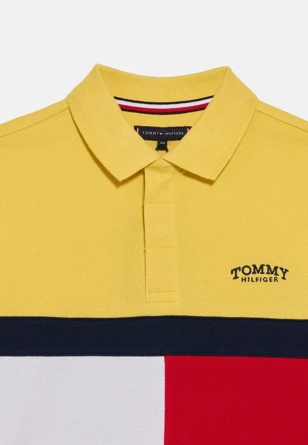 Рубашка-Поло из пике с цветовыми блоками Tommy Hilfiger, Yellow Dahlia Colourblock — фото 3