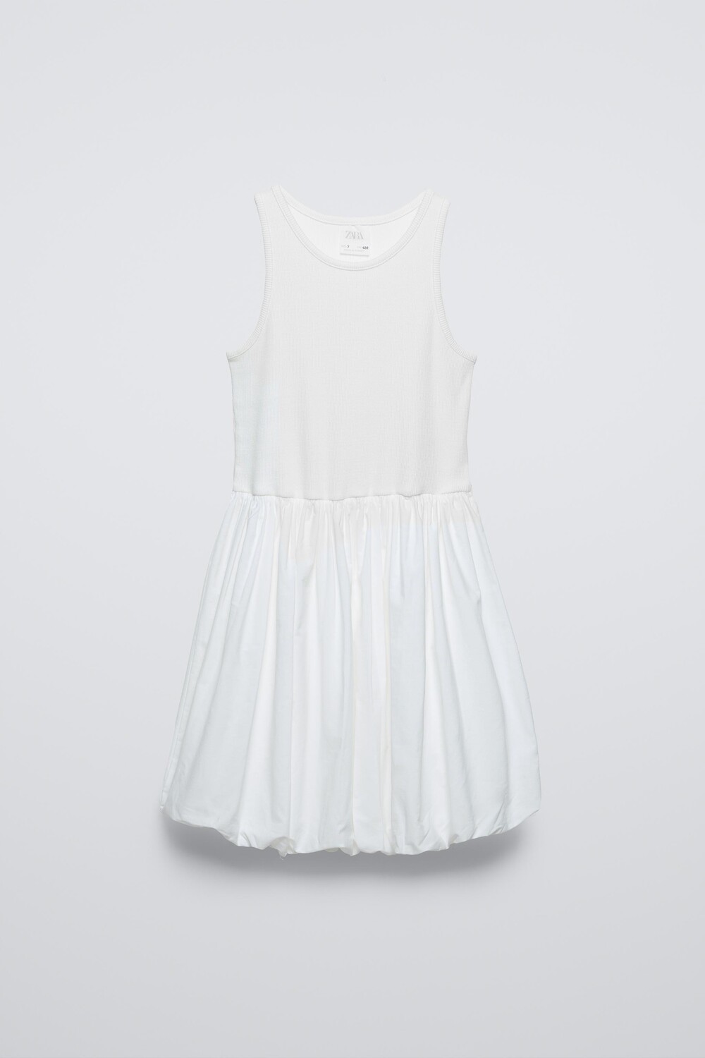 

Платье-баллон в рубчик ZARA, белый