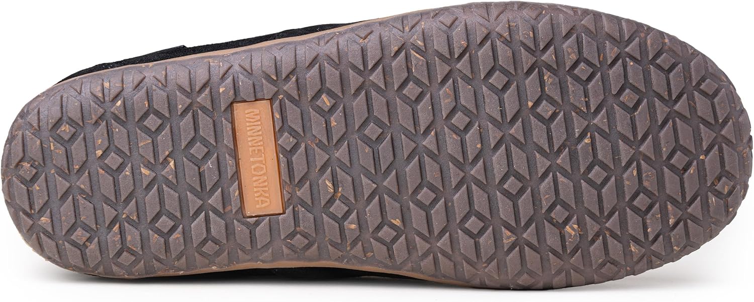 Мужские мокасины Minnetonka Tilden из замши для дома и улицы, черный — фото 3