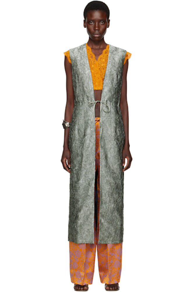 

Зеленое пальто без рукавов Dries Van Noten