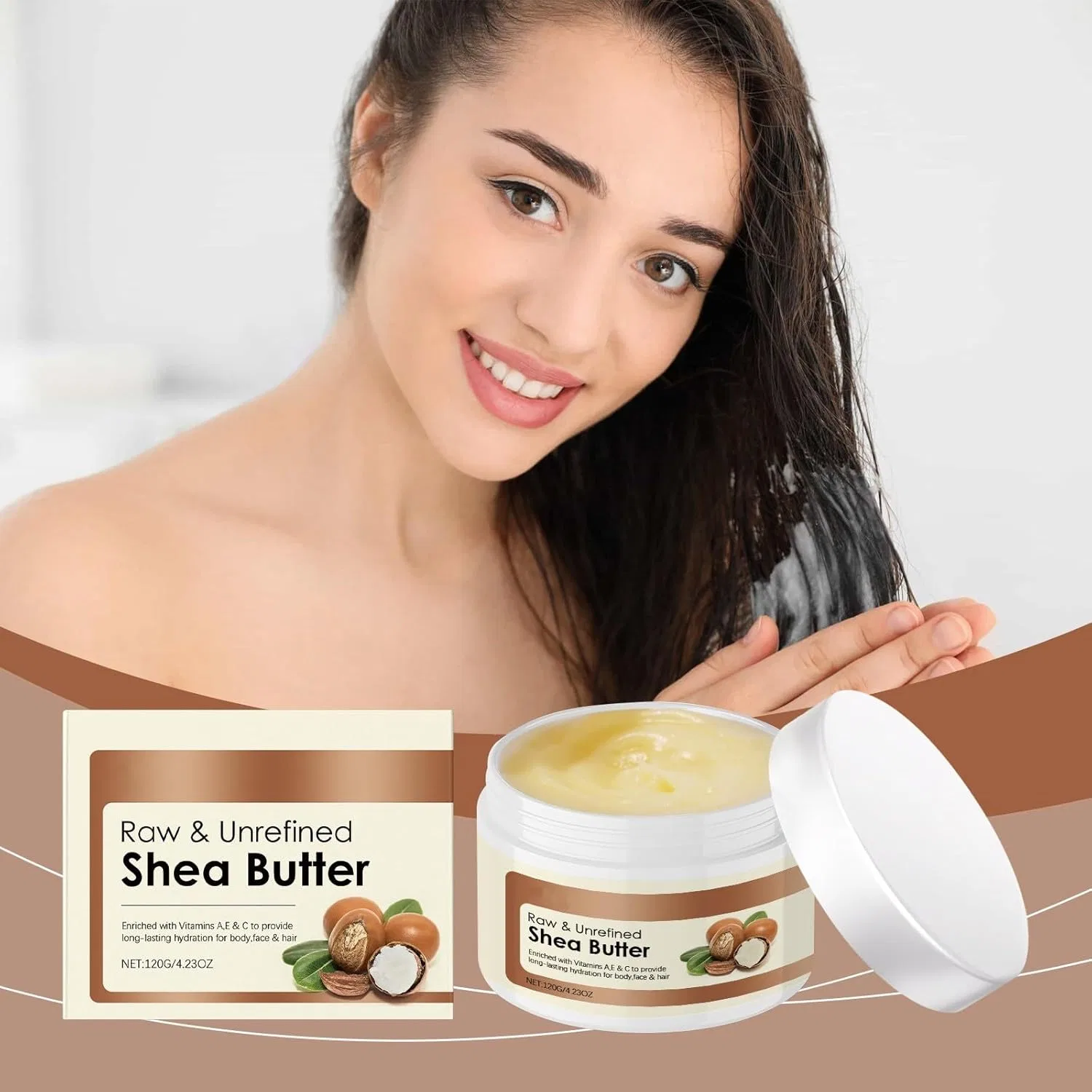 Масло ши органическое нерафинированное холодного отжима Pure Bee Produce, 120 г — фото 2