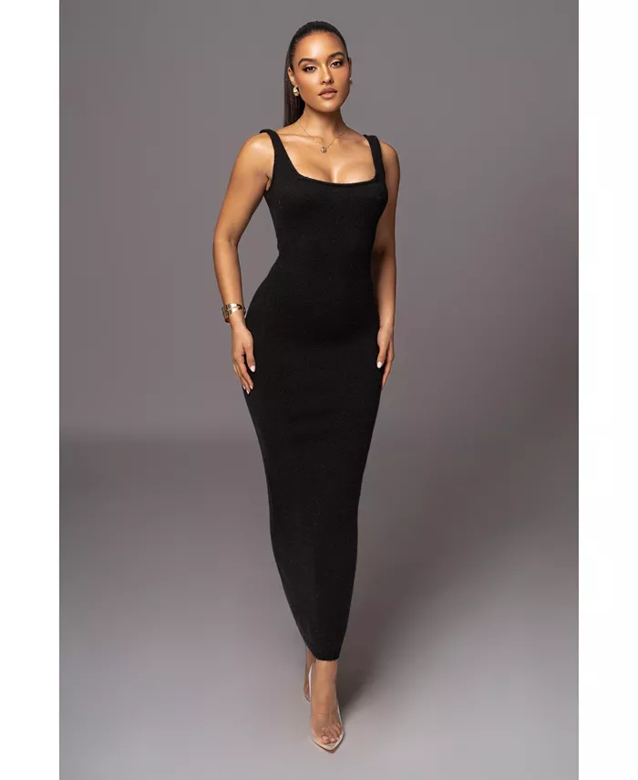 

Женское платье макси Karolina из трикотажа JLUXLABEL, черный