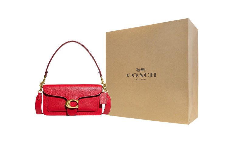 

COACH Полированная кожаная сумка через плечо