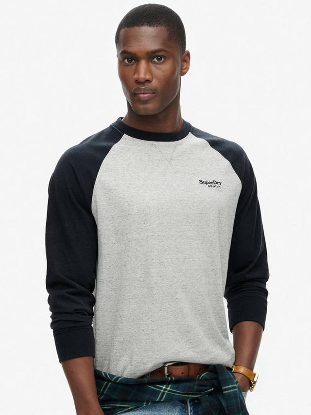 

Бейсболка с логотипом Essential с длинными рукавами Superdry, Grey Fleck Marl/Navy