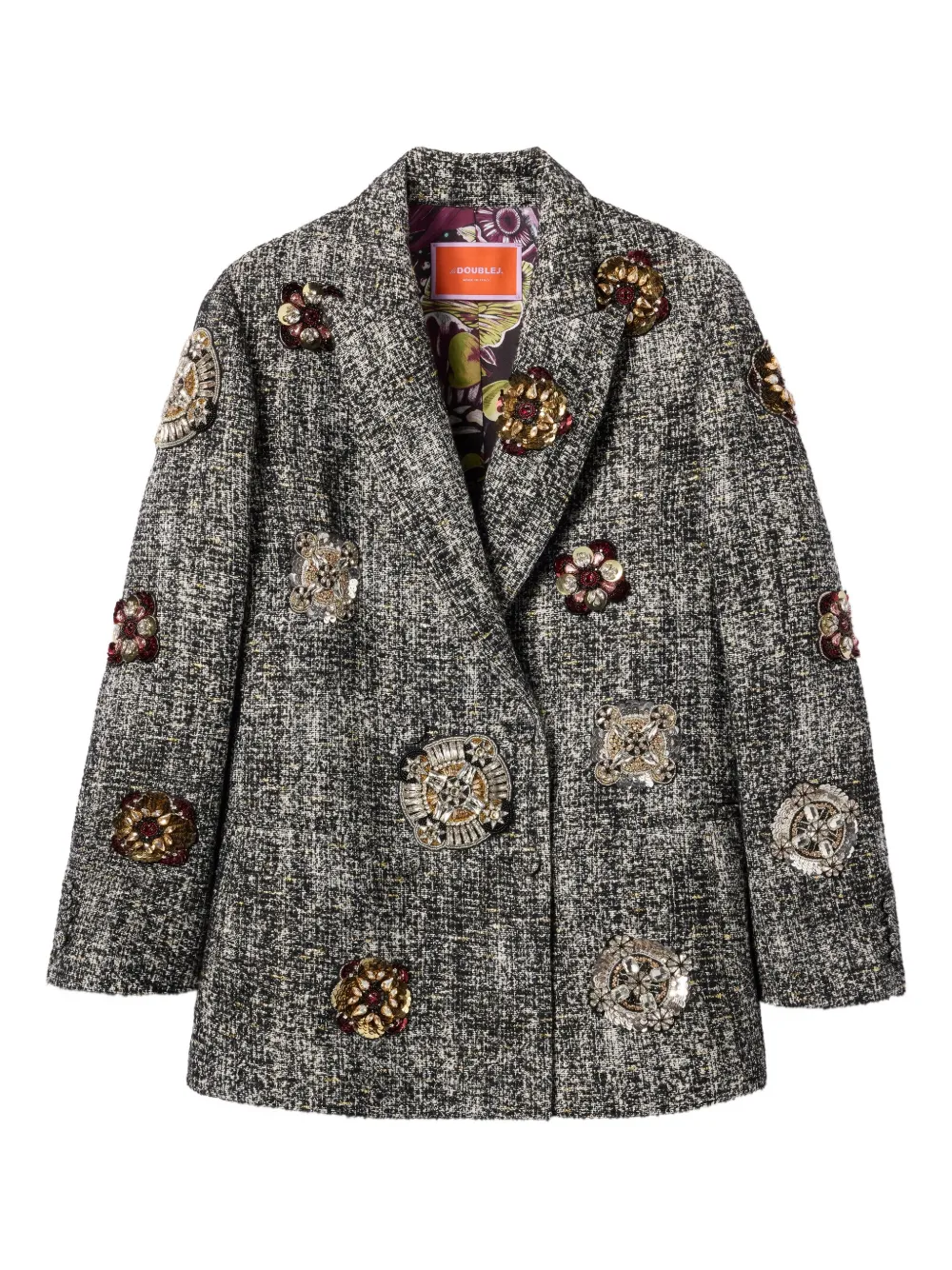 

Вышитый двубортный пиджак La Doublej, черный