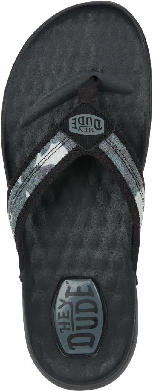 Мужские сандалии-шлепанцы HEYDUDE Myers Flip Classic Black/Black, черный — фото 2