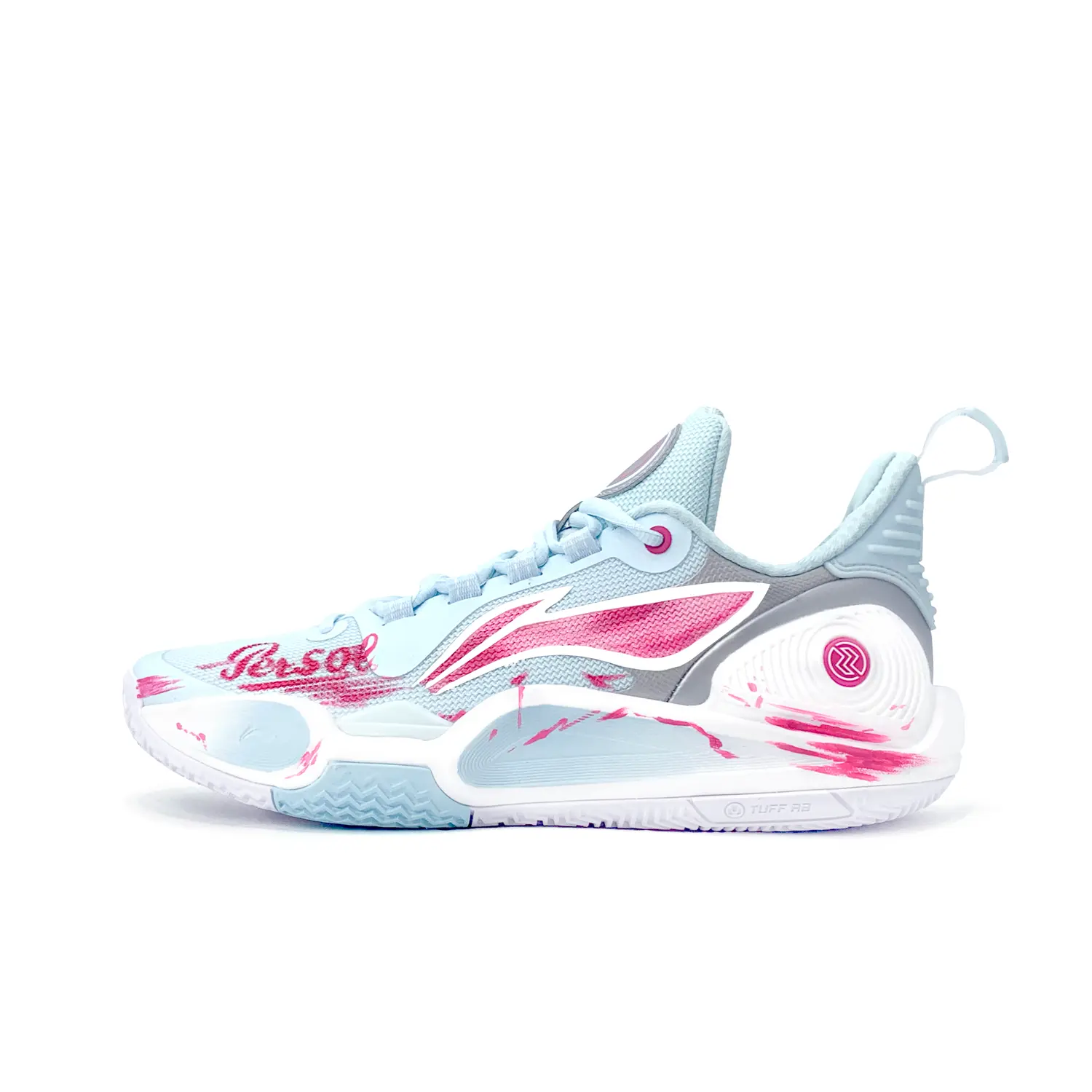 

Мужские низкие баскетбольные кроссовки Li Ning Speed 9 с амортизацией и износостойкостью., синий розовый