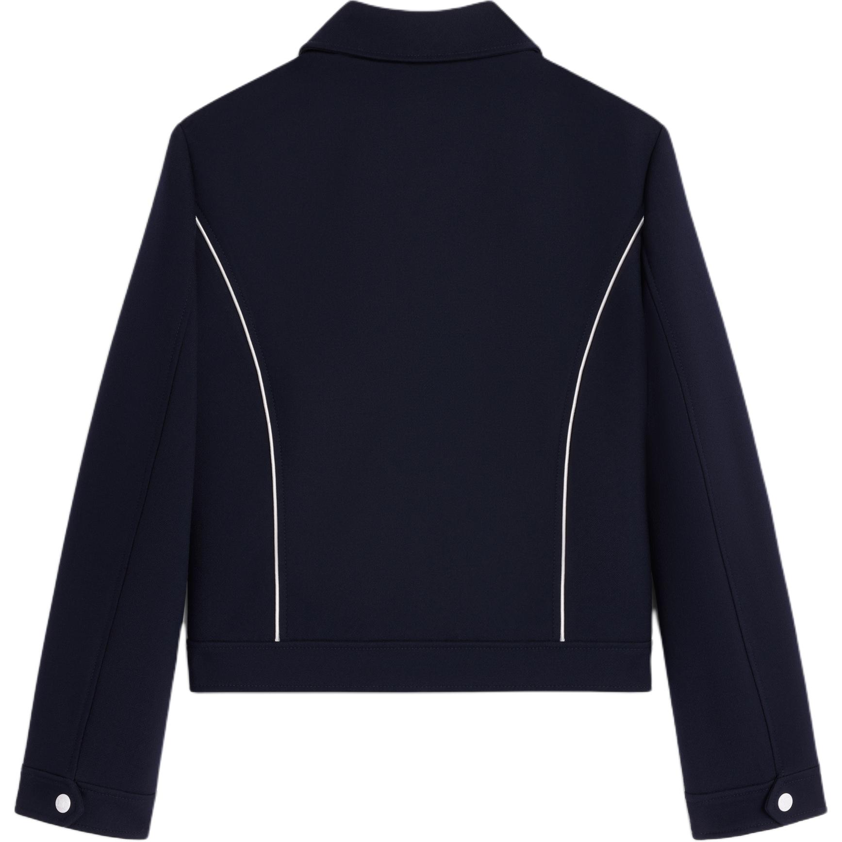 CELINE Челси блузон из гофрированной двойной шерсти, Marine Blue — фото 4