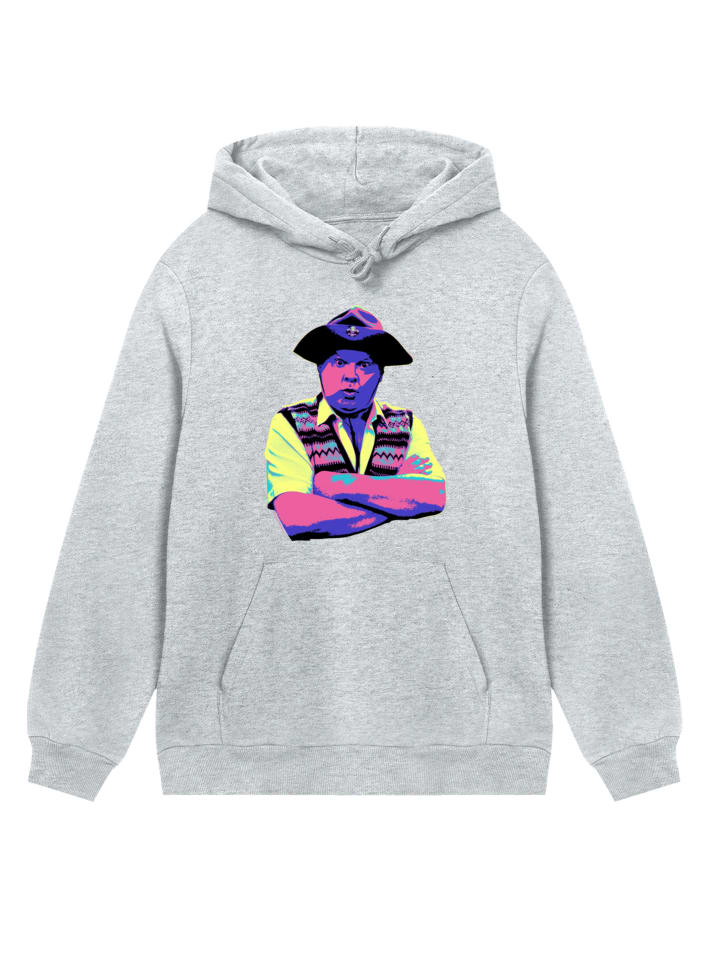 

F4NT4STIC Худи TV Times Бенни Хилл в образе 1989 года Поп-арт в серо-меланжевом цвете