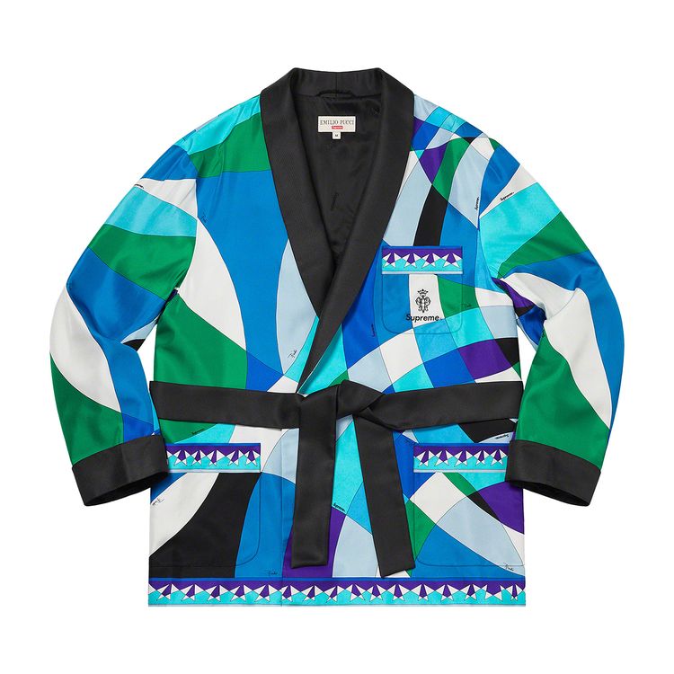 

Куртка Supreme x Emilio Pucci Silk Smoking Jacket 'Blue', разноцветный