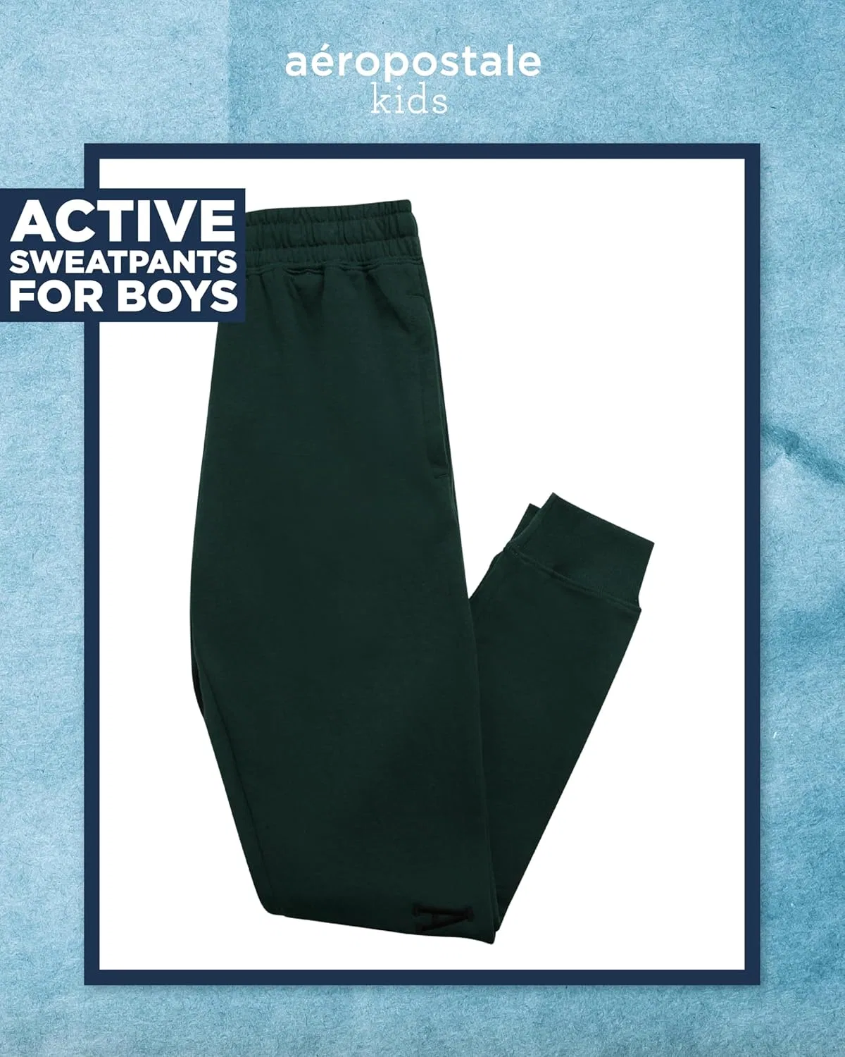 Спортивные штаны AEROPOSTALE Active для мальчиков - очень мягкие флисовые спортивные штаны-джоггеры для мальчиков, детская спортивная одежда с карманами (размеры: 4-16), New Green — фото 2