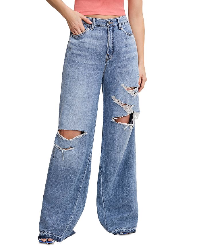 

Good Standard Ease High Rise Jeans in Indigo876 Good American, синий