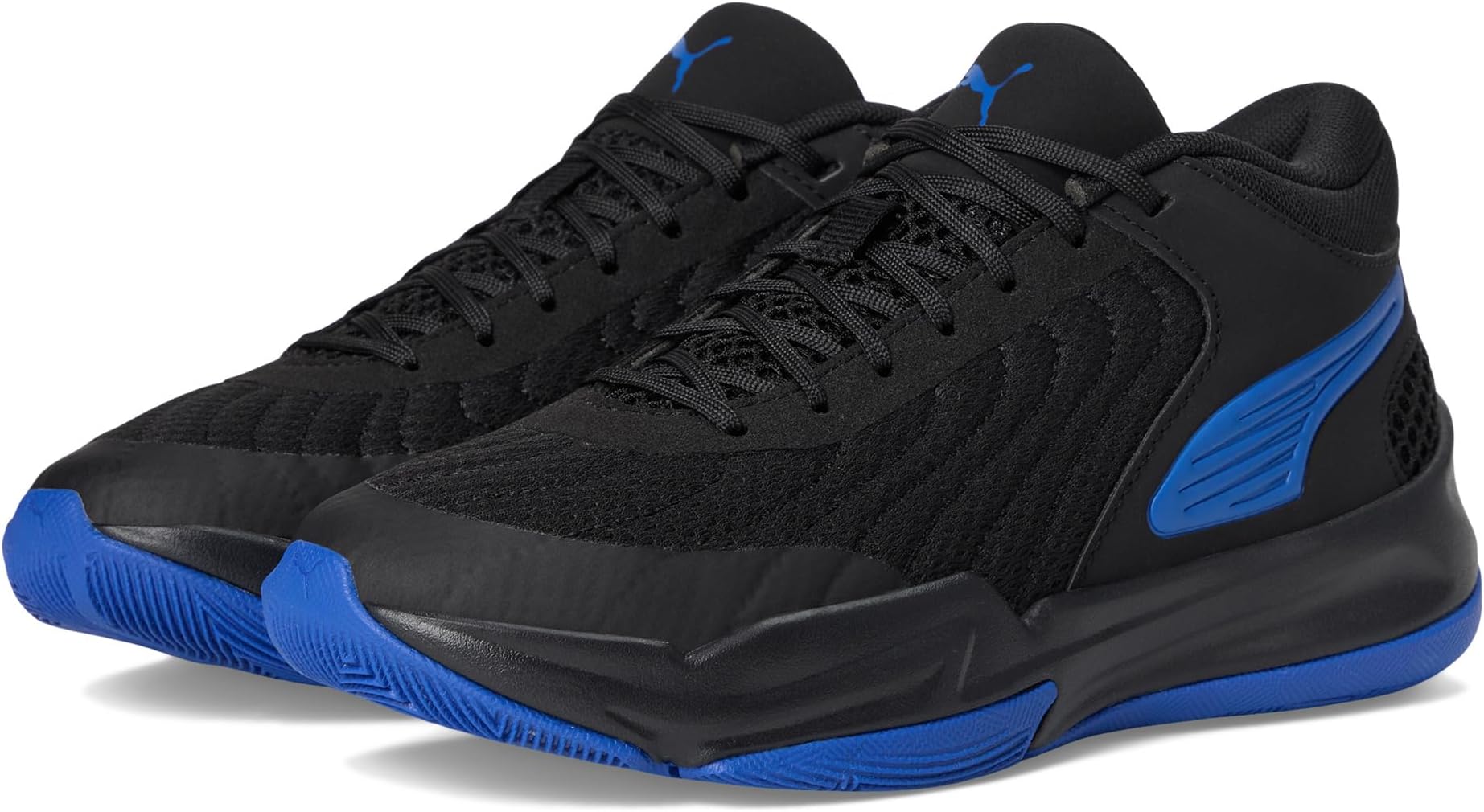 

Кроссовки PUMA Kids Court Pro Basketball Shoes, Black/Vivid Blue