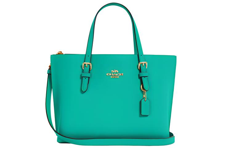 

COACH Mollie Brand Logo Сумка-тоут из коровьей кожи, Шоппер, Портативная сумка через плечо, Женская плечевая сумка 25 Green