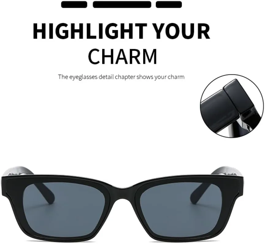 

Маленькие винтажные женские прямоугольные солнцезащитные очки в стиле ретро для путешествий, черная оправа, защита от ультрафиолета UV400, L17126 generic, Black