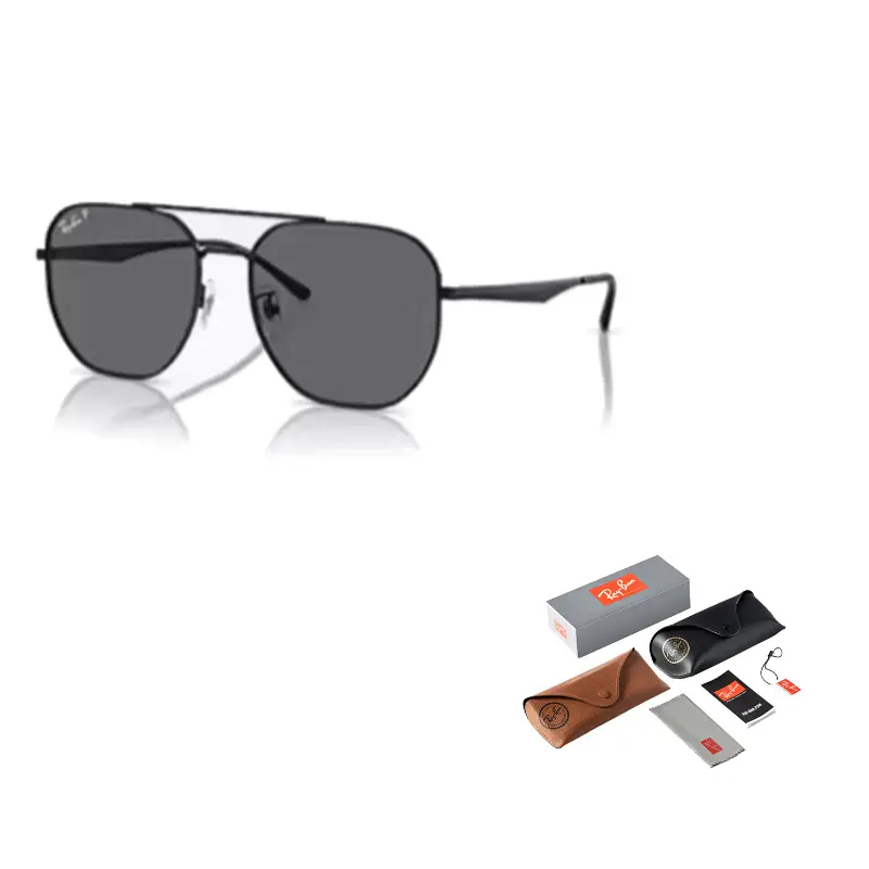

RayBan Мужские солнцезащитные очки асимметричной формы черные, Black