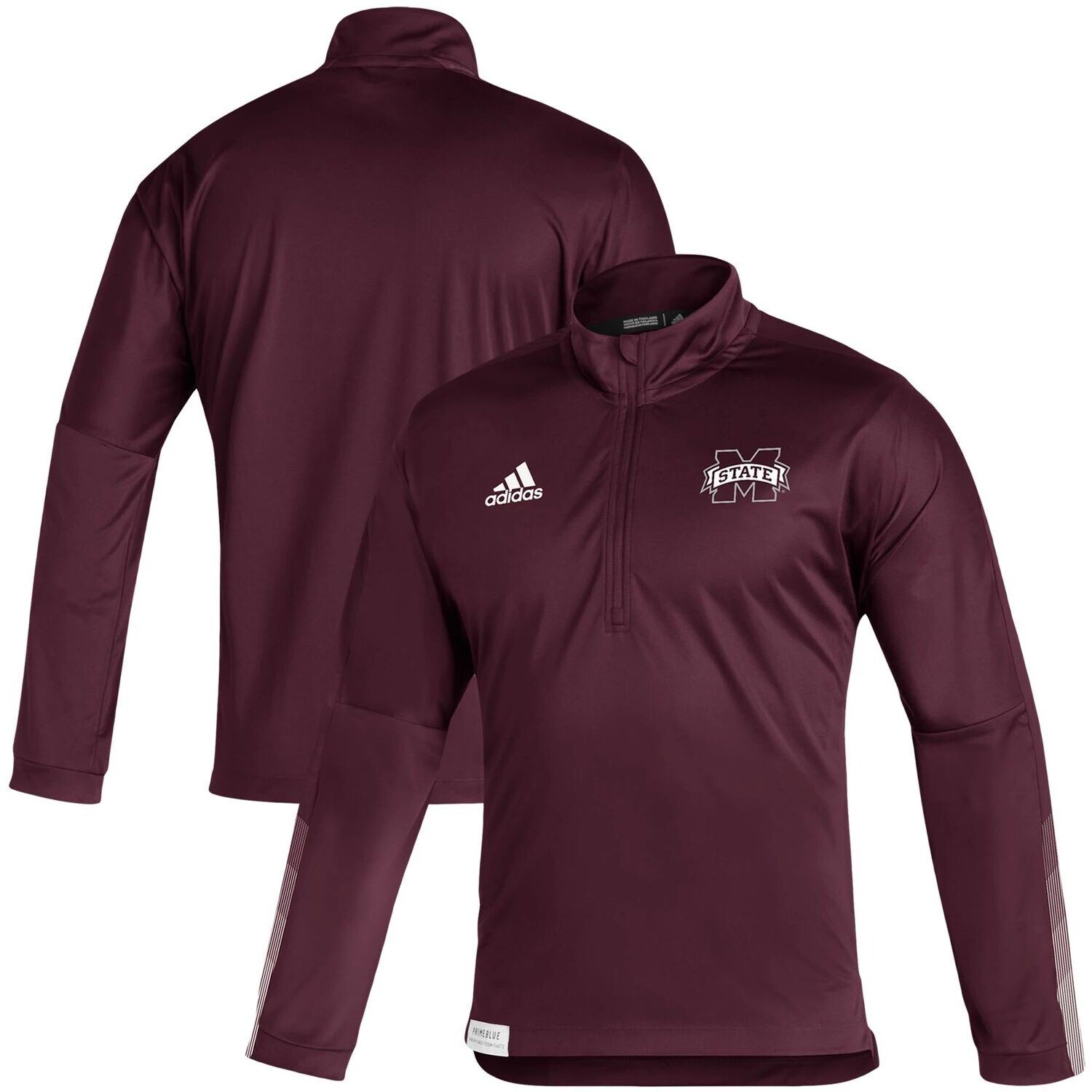 

Мужская темно-бордовая куртка Mississippi State Bulldogs 2021 Sideline Primeblue с молнией на четверть adidas, Красный, Мужская темно-бордовая куртка Mississippi State Bulldogs 2021 Sideline Primeblue с молнией на четверть adidas