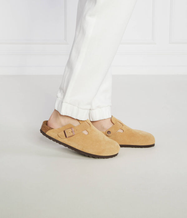 Мюли женские Birkenstock с пряжкой, бежевый — фото 2