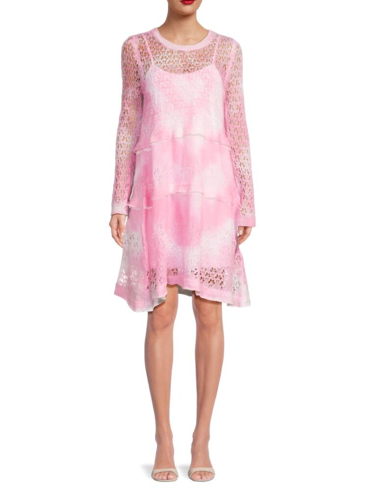 

Платье-свитер из смеси мохера Tie Dye Redvalentino, цвет Rose White